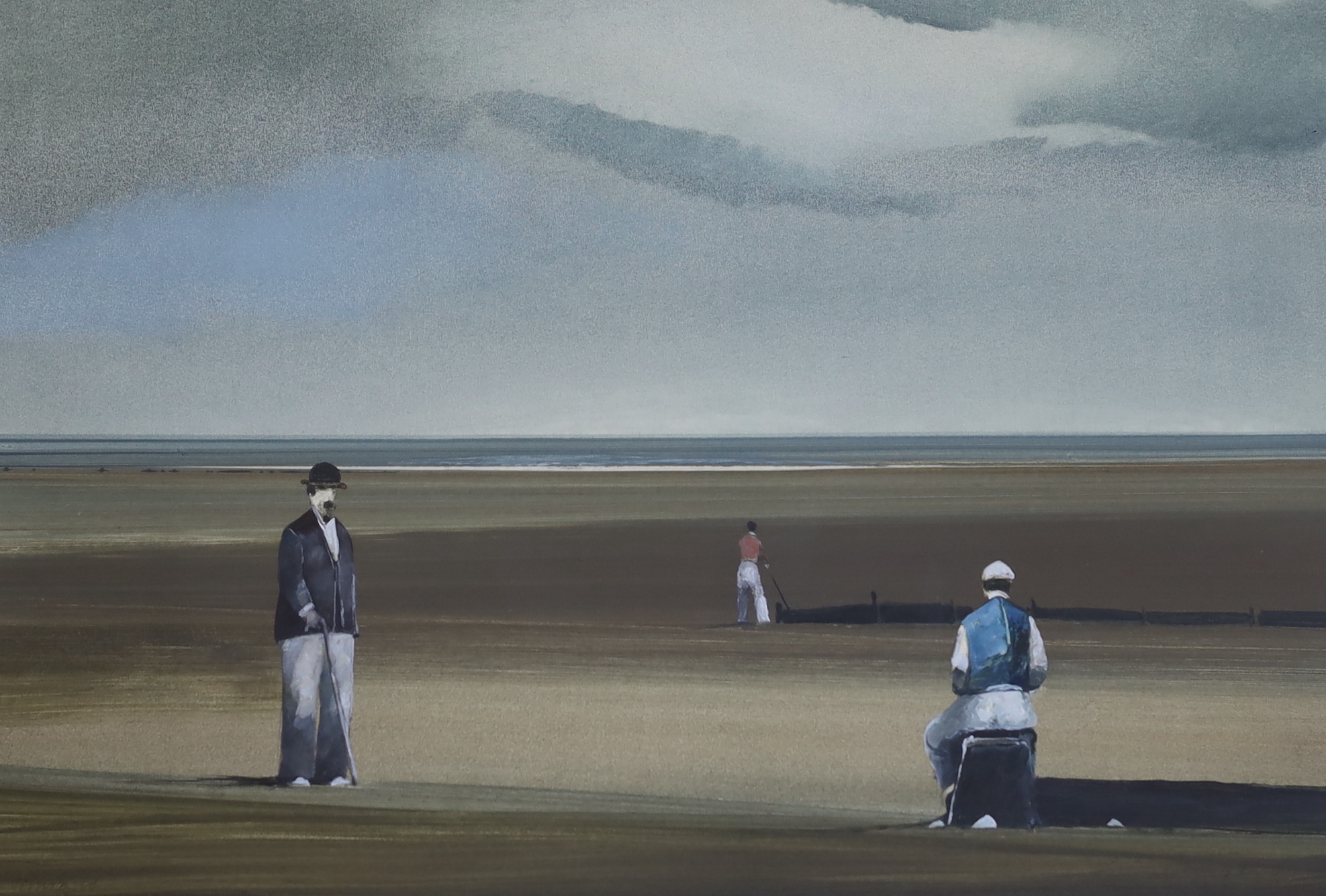 John Bond (b.1945) pair of watercolours, Norfolk beach scenes, signed, 36 x 25cm